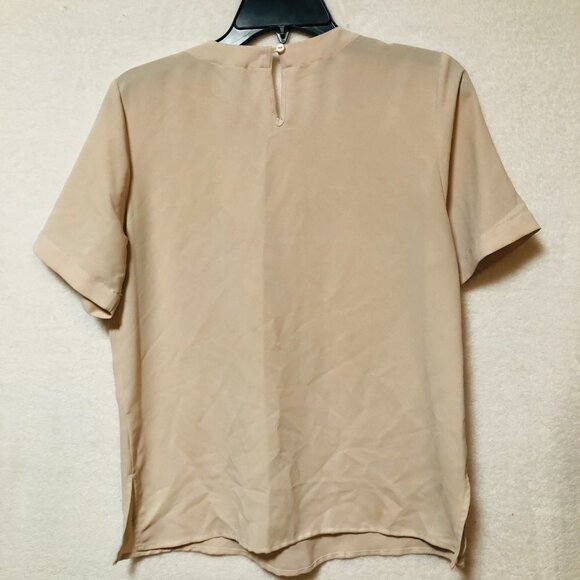 Forever 21 Nude Sheer Short Sleeve Blouse - Picture 4 of 5